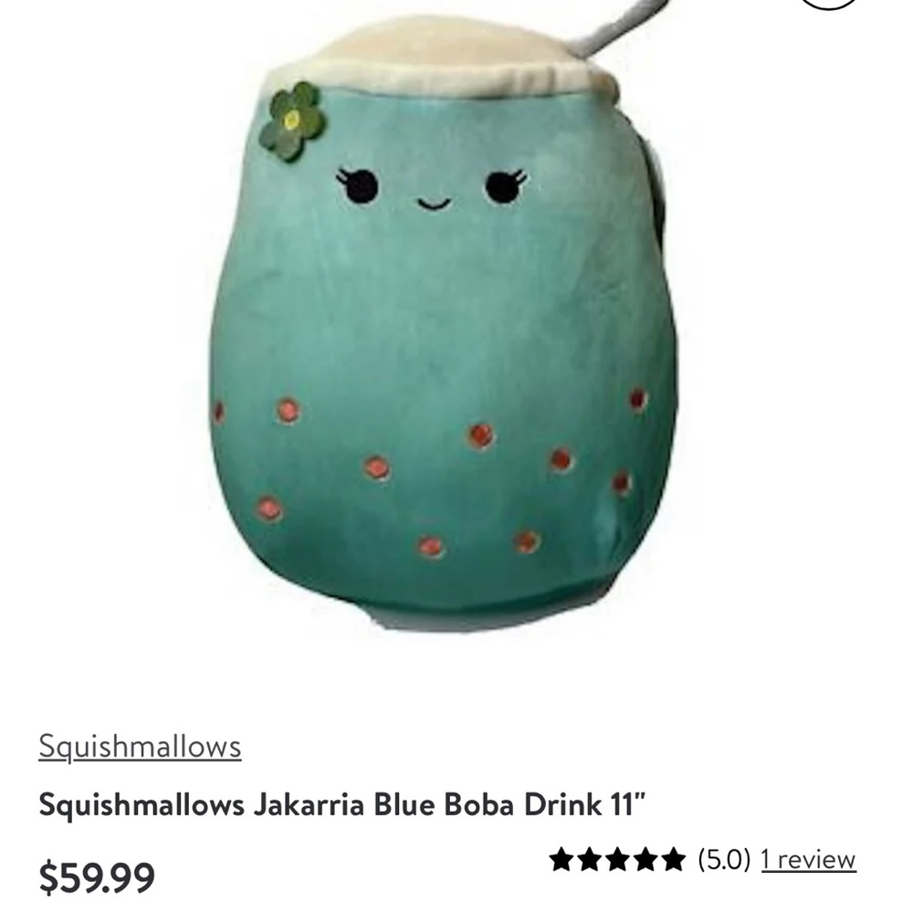 new w out tags! boba squishmallow jakarria the blue boba tea super soft 11 inch - Picture 5 of 5
